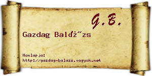 Gazdag Balázs névjegykártya